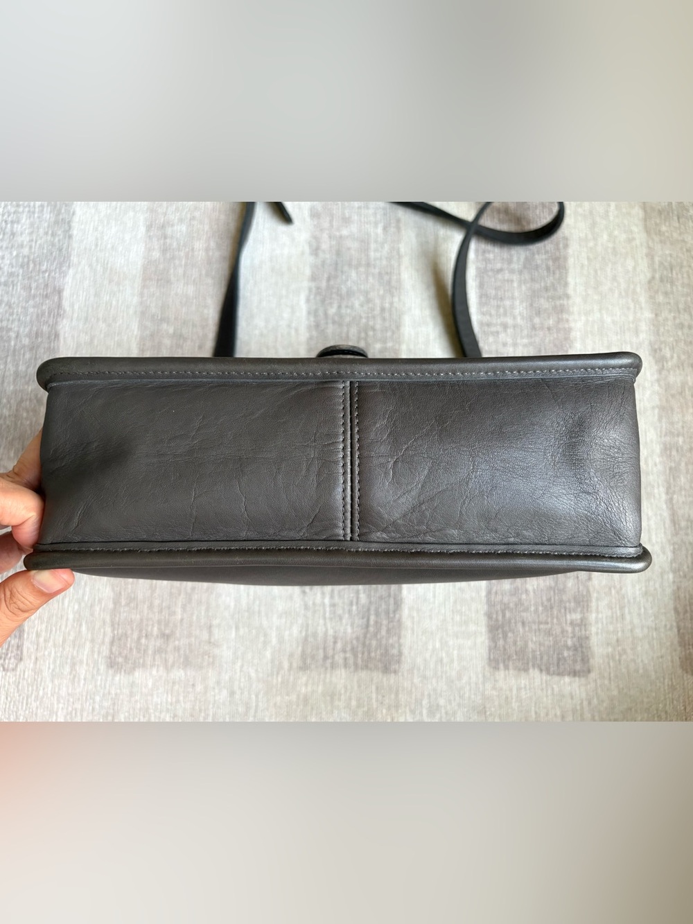COACH Vintage Willis Grey Gray Leather Crossbody Shoulder Bag Handbag 9927 - Picture 6 of 13